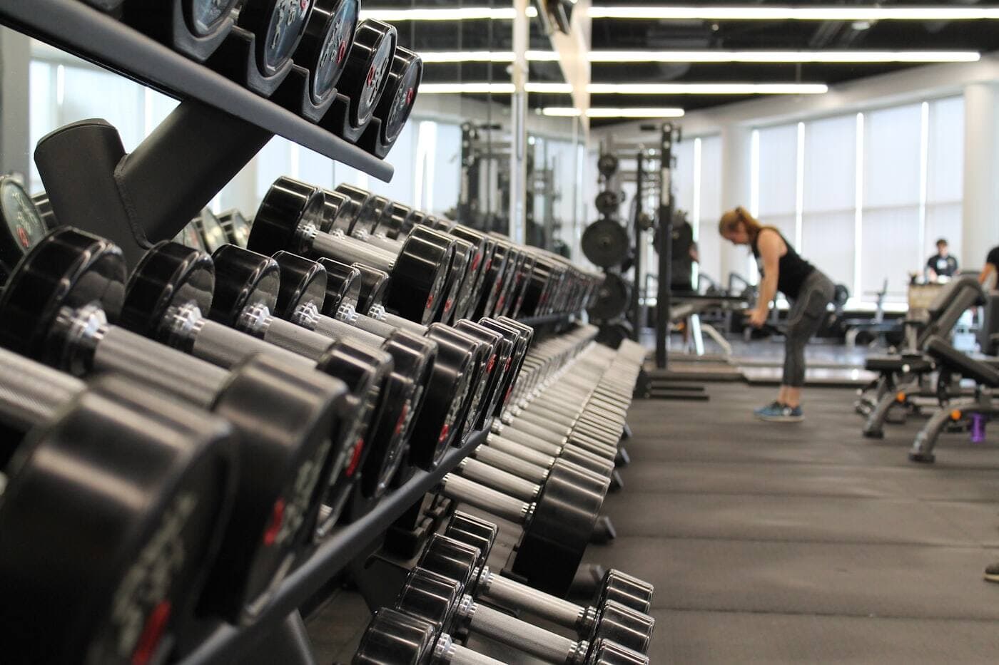 Equipment on the floor of an independent gym